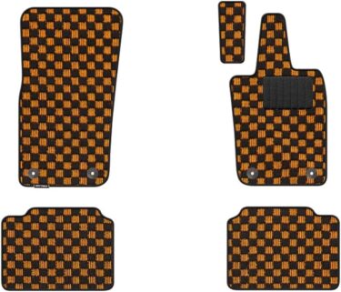 ポルシェ パナメーラ (971) フロアマット チェックオレンジ！