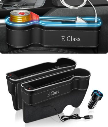 メルセデスEクラスをもっと快適に！光るサイド収納ボックスで車内をすっきり整理！